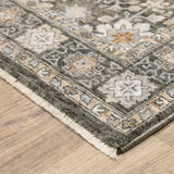 2' X 3' Grey And Ivory Oriental Power Loom Stain Resistant Area Rug With Fringe - Homeroots - Flyclothing LLC