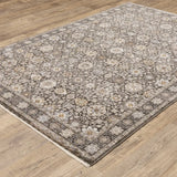 2' X 3' Grey And Ivory Oriental Power Loom Stain Resistant Area Rug With Fringe - Homeroots - Flyclothing LLC