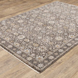 2' X 3' Grey And Ivory Oriental Power Loom Stain Resistant Area Rug With Fringe - Homeroots - Flyclothing LLC