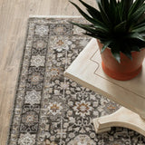 2' X 3' Grey And Ivory Oriental Power Loom Stain Resistant Area Rug With Fringe - Homeroots - Flyclothing LLC