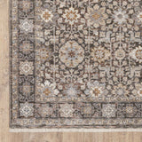 3' X 5' Grey And Ivory Oriental Power Loom Stain Resistant Area Rug With Fringe - Homeroots - Flyclothing LLC