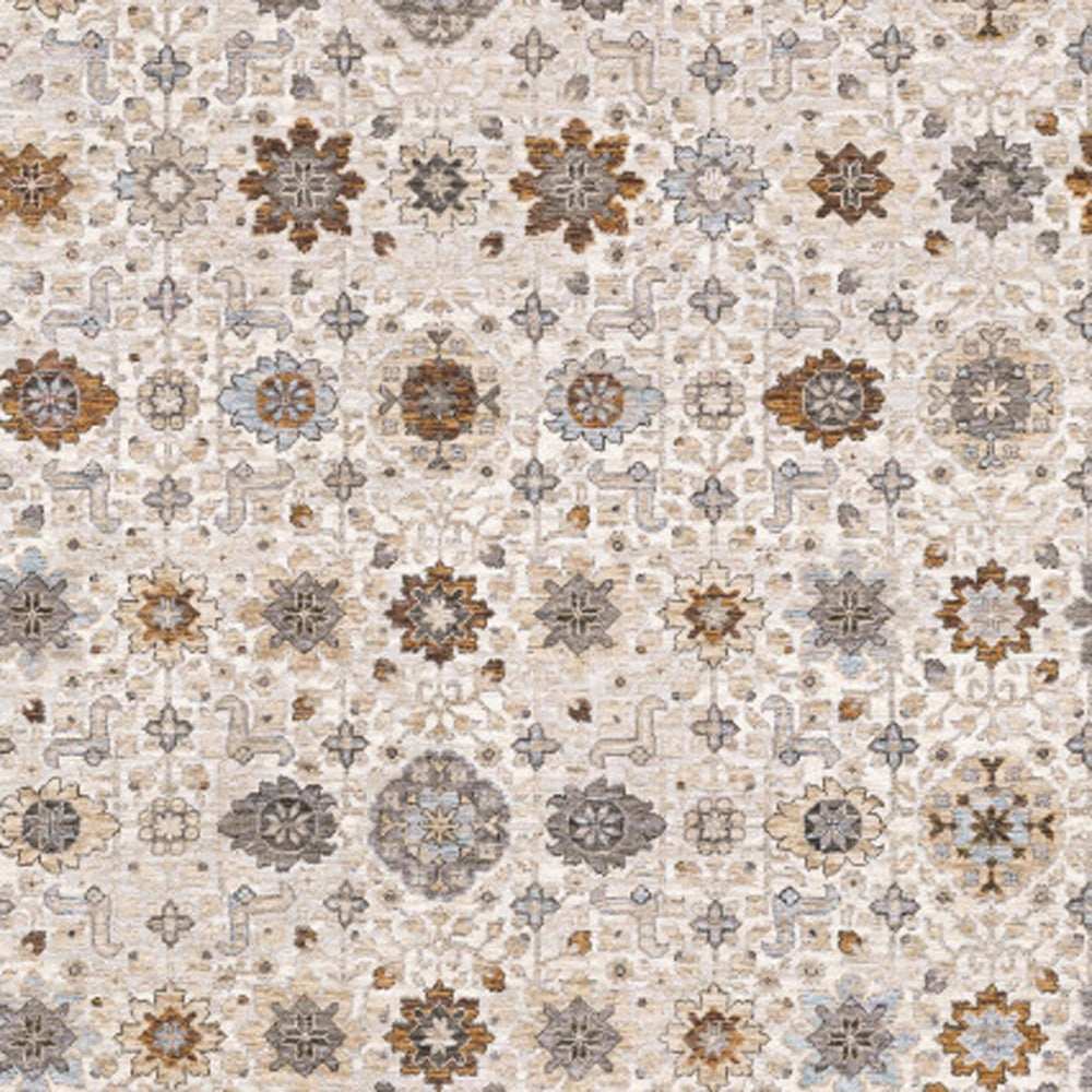 2' X 3' Ivory And Gold Oriental Power Loom Stain Resistant Area Rug With Fringe - Homeroots - Flyclothing LLC