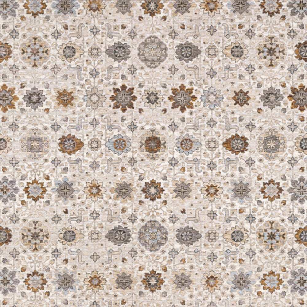 2' X 3' Ivory And Gold Oriental Power Loom Stain Resistant Area Rug With Fringe - Homeroots - Flyclothing LLC