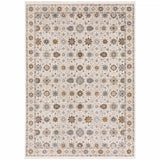 3' X 5' Ivory And Gold Oriental Power Loom Stain Resistant Area Rug With Fringe - Homeroots - Flyclothing LLC