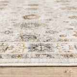10' X 13' Ivory And Gold Oriental Power Loom Stain Resistant Area Rug With Fringe - Homeroots - Flyclothing LLC