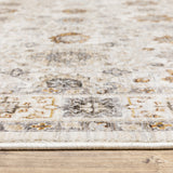 10' X 13' Ivory And Gold Oriental Power Loom Stain Resistant Area Rug With Fringe - Homeroots