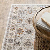 10' X 13' Ivory And Gold Oriental Power Loom Stain Resistant Area Rug With Fringe - Homeroots - Flyclothing LLC