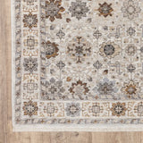 10' X 13' Ivory And Gold Oriental Power Loom Stain Resistant Area Rug With Fringe - Homeroots - Flyclothing LLC