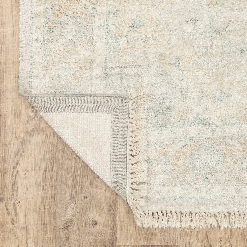 10' X 13' Beige And Grey Oriental Hand Loomed Stain Resistant Area Rug With Fringe - Homeroots - Flyclothing LLC
