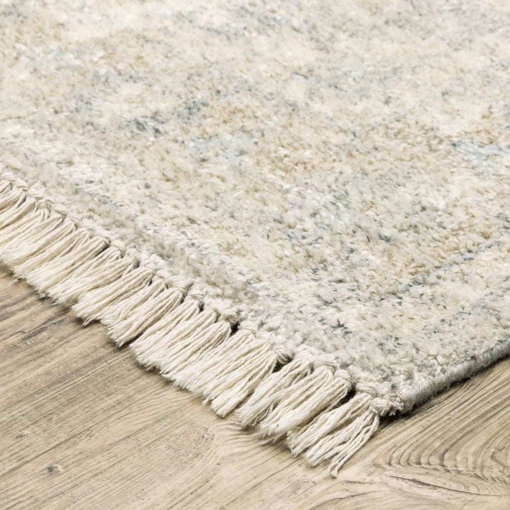 2' X 8' Beige And Grey Oriental Hand Loomed Stain Resistant Runner Rug With Fringe - Homeroots - Flyclothing LLC