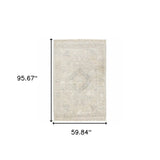 5' X 8' Beige And Grey Oriental Hand Loomed Stain Resistant Area Rug With Fringe - Homeroots - Flyclothing LLC