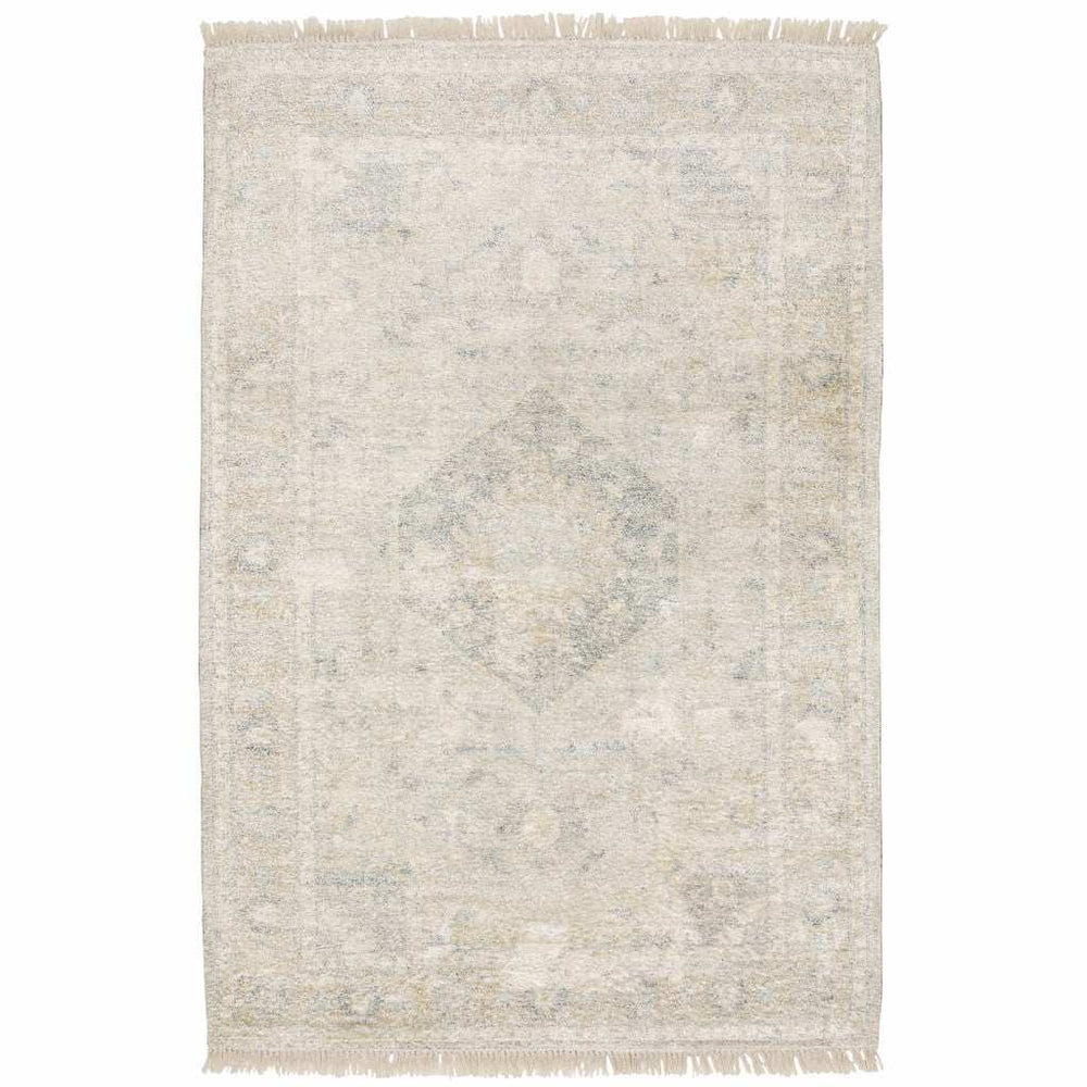 8' X 10' Beige And Grey Oriental Hand Loomed Stain Resistant Area Rug With Fringe - Homeroots - Flyclothing LLC