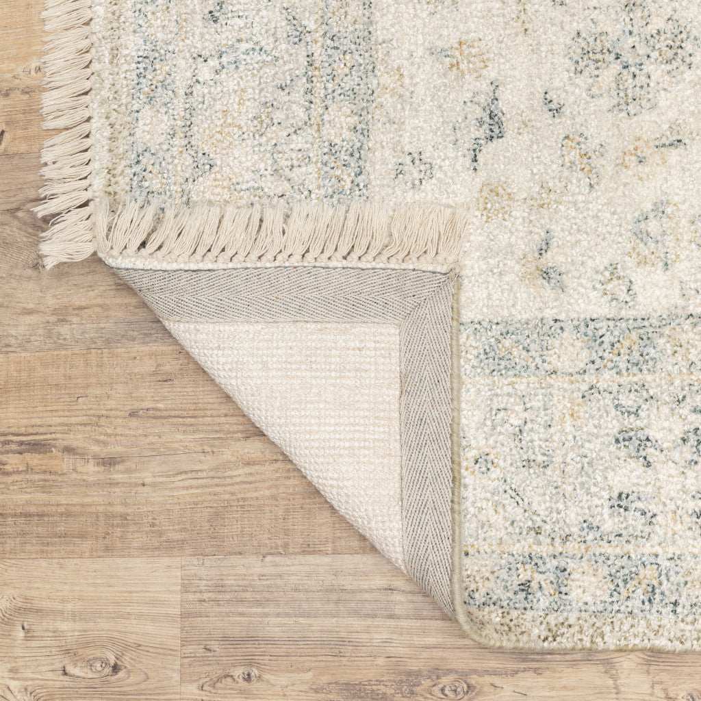 10' X 13' Beige And Charcoal Oriental Hand Loomed Stain Resistant Area Rug With Fringe - Homeroots - Flyclothing LLC