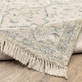 10' X 13' Beige And Charcoal Oriental Hand Loomed Stain Resistant Area Rug With Fringe - Homeroots - Flyclothing LLC