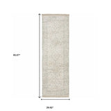 2' X 8' Beige And Charcoal Oriental Hand Loomed Stain Resistant Runner Rug With Fringe - Homeroots - Flyclothing LLC