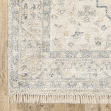 2' X 8' Beige And Charcoal Oriental Hand Loomed Stain Resistant Runner Rug With Fringe - Homeroots - Flyclothing LLC