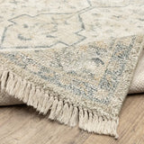 2' X 8' Beige And Charcoal Oriental Hand Loomed Stain Resistant Runner Rug With Fringe - Homeroots - Flyclothing LLC