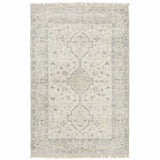 5' X 8' Beige And Charcoal Oriental Hand Loomed Stain Resistant Area Rug With Fringe - Homeroots - Flyclothing LLC