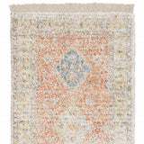2' X 8' Orange And Blue Oriental Hand Loomed Stain Resistant Runner Rug With Fringe - Homeroots - Flyclothing LLC