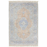 10' X 13' Blue And Red Oriental Hand Loomed Stain Resistant Area Rug With Fringe - Homeroots - Flyclothing LLC