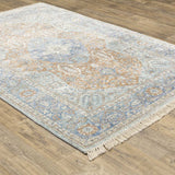 10' X 13' Blue And Red Oriental Hand Loomed Stain Resistant Area Rug With Fringe - Homeroots - Flyclothing LLC