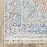 10' X 13' Blue And Red Oriental Hand Loomed Stain Resistant Area Rug With Fringe - Homeroots - Flyclothing LLC
