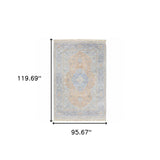 8' X 10' Blue And Red Oriental Hand Loomed Stain Resistant Area Rug With Fringe - Homeroots - Flyclothing LLC