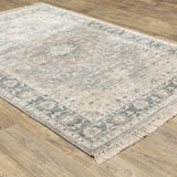 10' X 13' Beige And Grey Oriental Hand Loomed Stain Resistant Area Rug With Fringe - Homeroots - Flyclothing LLC