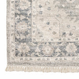 10' X 13' Beige And Grey Oriental Hand Loomed Stain Resistant Area Rug With Fringe - Homeroots