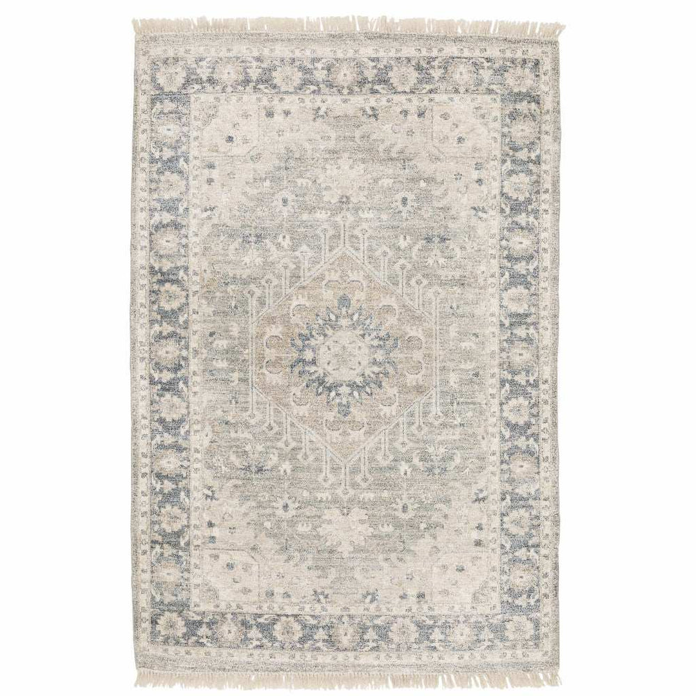 8' X 10' Beige And Grey Oriental Hand Loomed Stain Resistant Area Rug With Fringe - Homeroots - Flyclothing LLC