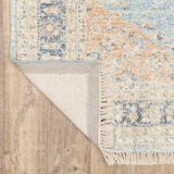 10' X 13' Blue And Beige Oriental Hand Loomed Stain Resistant Area Rug With Fringe - Homeroots - Flyclothing LLC