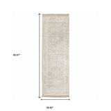 2' X 8' Grey And Beige Oriental Hand Loomed Stain Resistant Runner Rug With Fringe - Homeroots - Flyclothing LLC