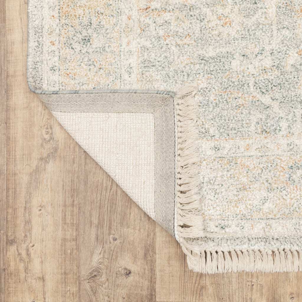 2' X 8' Grey And Beige Oriental Hand Loomed Stain Resistant Runner Rug With Fringe - Homeroots - Flyclothing LLC