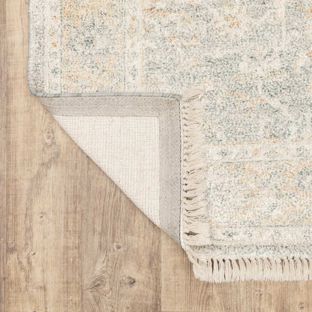 2' X 8' Grey And Beige Oriental Hand Loomed Stain Resistant Runner Rug With Fringe - Homeroots - Flyclothing LLC
