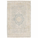 5' X 8' Grey And Beige Oriental Hand Loomed Stain Resistant Area Rug With Fringe - Homeroots - Flyclothing LLC