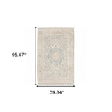 5' X 8' Grey And Beige Oriental Hand Loomed Stain Resistant Area Rug With Fringe - Homeroots - Flyclothing LLC