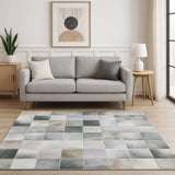 5' X 7' Grey Charcoal Brown And Beige Geometric Power Loom Stain Resistant Area Rug - Homeroots - Flyclothing LLC