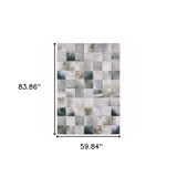 5' X 7' Grey Charcoal Brown And Beige Geometric Power Loom Stain Resistant Area Rug - Homeroots - Flyclothing LLC