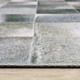 9' X 12' Grey Charcoal Brown And Beige Geometric Power Loom Stain Resistant Area Rug - Homeroots