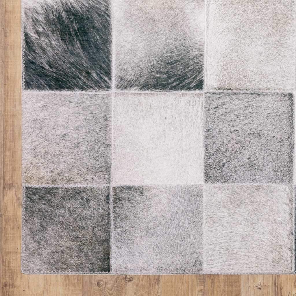 9' X 12' Grey Charcoal Brown And Beige Geometric Power Loom Stain Resistant Area Rug - Homeroots - Flyclothing LLC