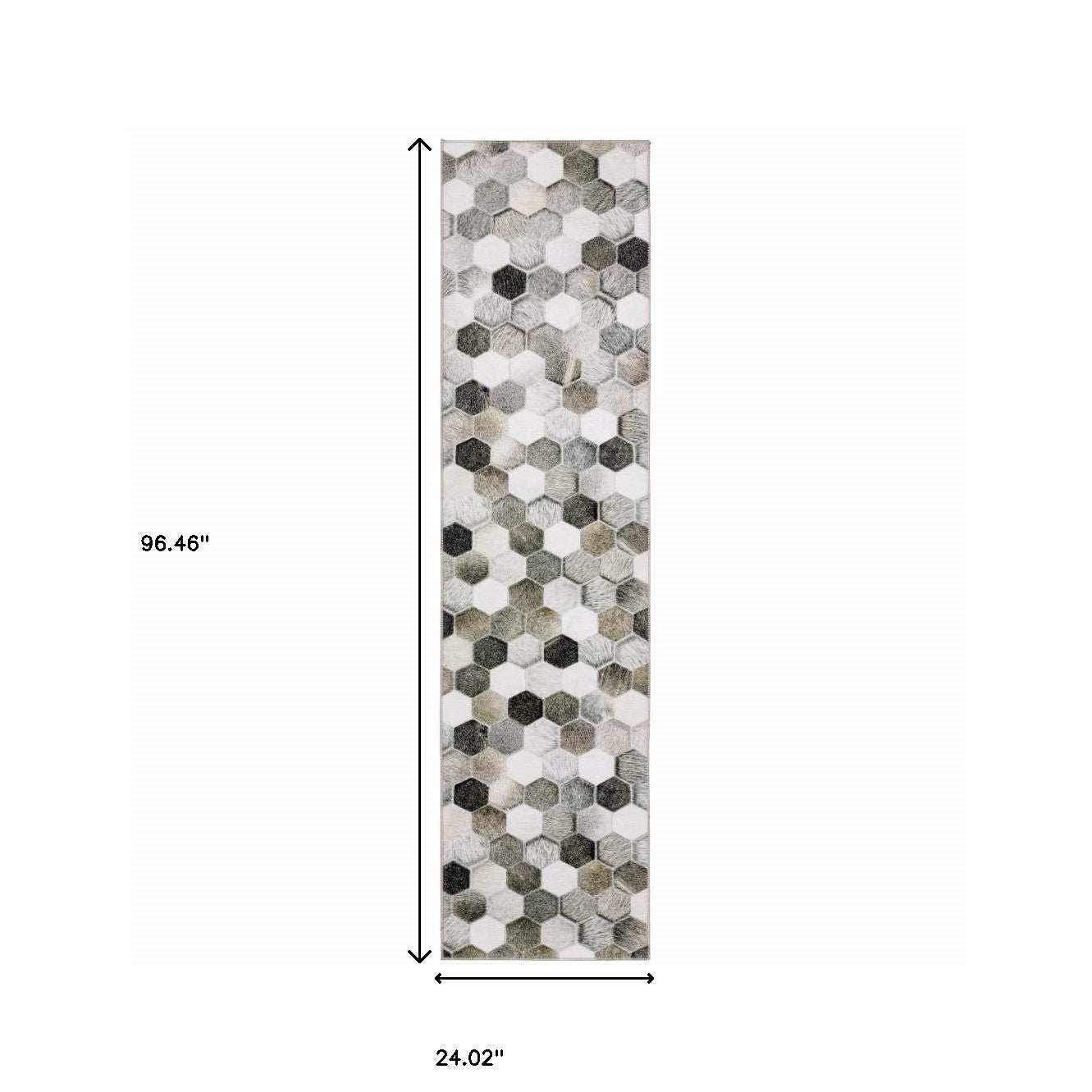 2' X 8' Grey Charcoal Brown Tan And Ivory Geometric Power Loom Stain Resistant Runner Rug - Homeroots - Flyclothing LLC