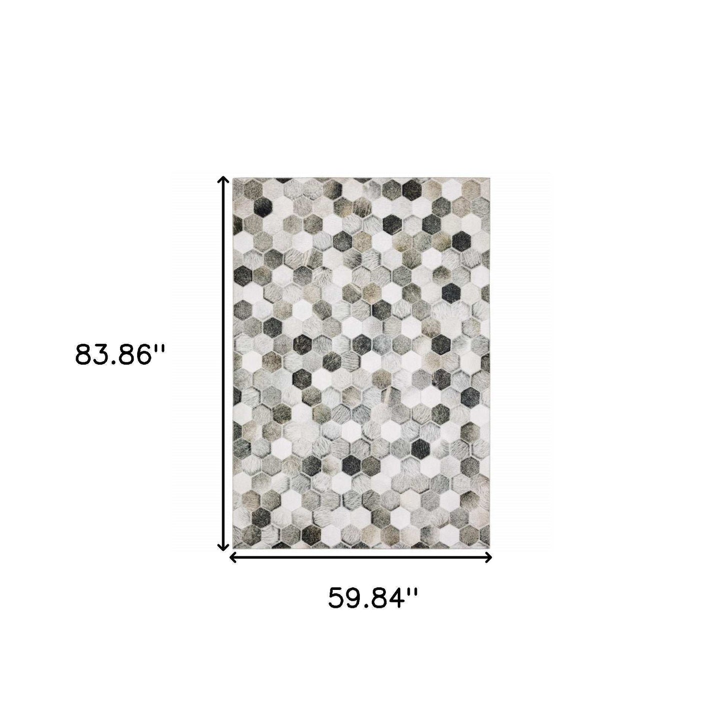 5' X 7' Grey Charcoal Brown Tan And Ivory Geometric Power Loom Stain Resistant Area Rug - Homeroots - Flyclothing LLC