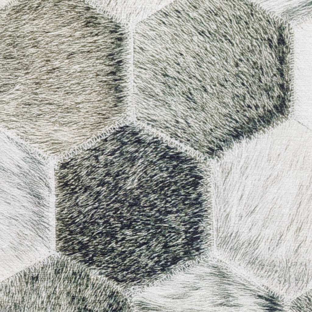 5' X 7' Grey Charcoal Brown Tan And Ivory Geometric Power Loom Stain Resistant Area Rug - Homeroots - Flyclothing LLC