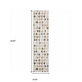 2' X 8' Beige Brown Grey And Ivory Geometric Power Loom Stain Resistant Runner Rug - Homeroots - Flyclothing LLC