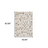 5' X 7' Beige Brown Grey And Ivory Geometric Power Loom Stain Resistant Area Rug - Homeroots - Flyclothing LLC
