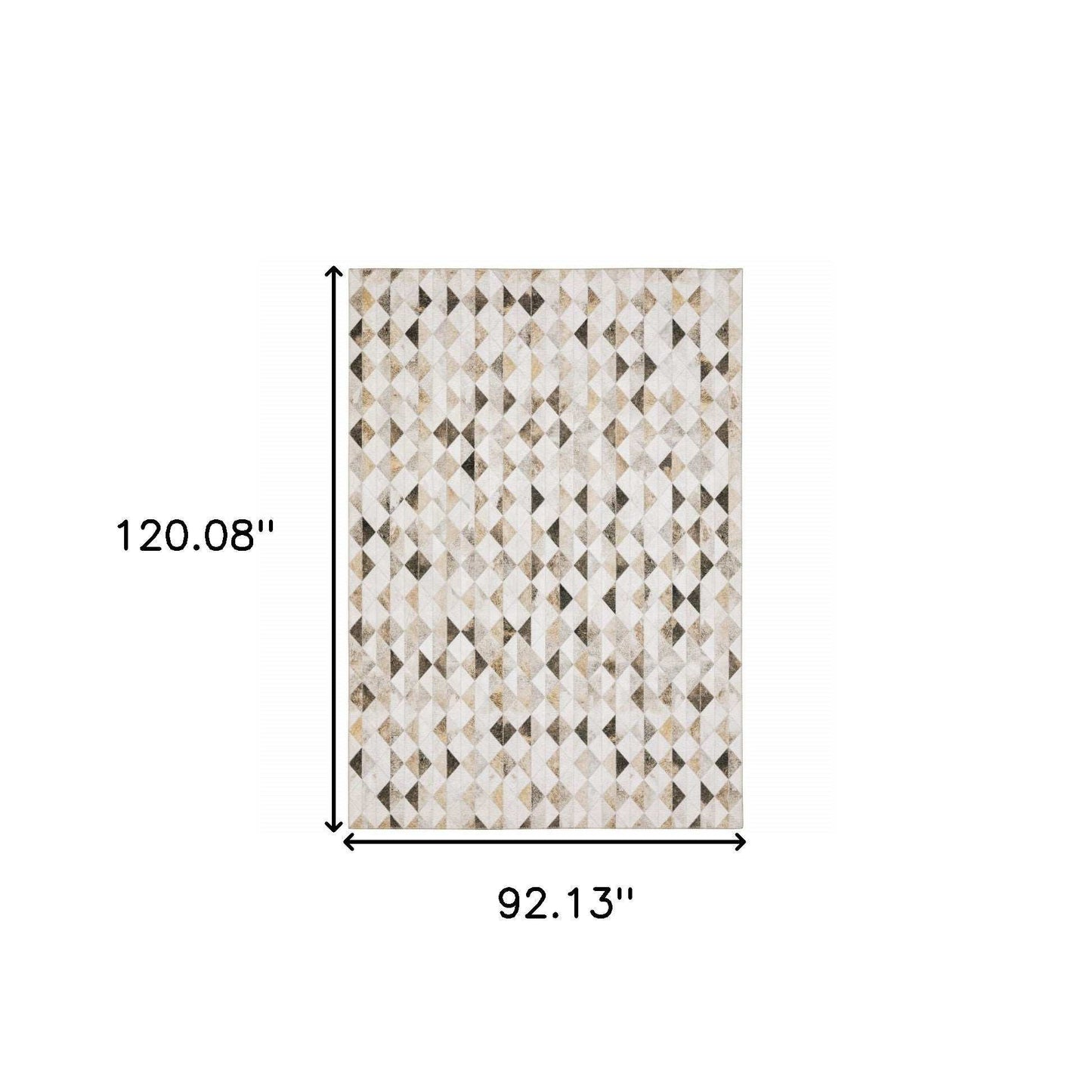 8' X 10' Beige Brown Grey And Ivory Geometric Power Loom Stain Resistant Area Rug - Homeroots - Flyclothing LLC