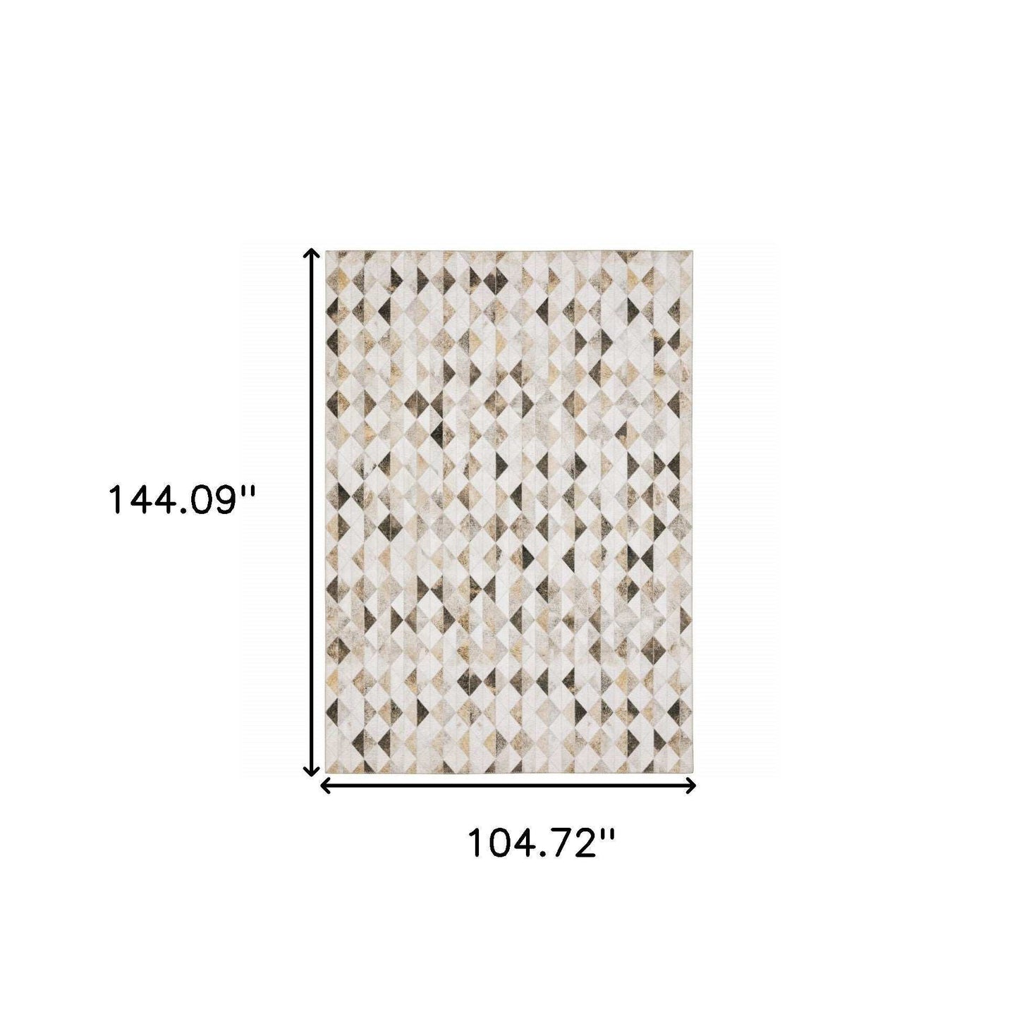 9' X 12' Beige Brown Grey And Ivory Geometric Power Loom Stain Resistant Area Rug - Homeroots - Flyclothing LLC