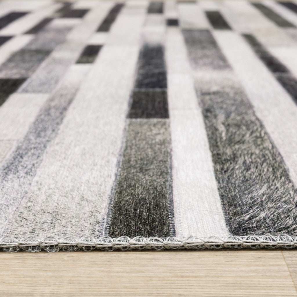 9' X 12' Grey Charcoal And Beige Geometric Power Loom Stain Resistant Area Rug - Homeroots - Flyclothing LLC