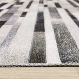 9' X 12' Grey Charcoal And Beige Geometric Power Loom Stain Resistant Area Rug - Homeroots - Flyclothing LLC