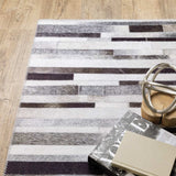 9' X 12' Grey Charcoal And Beige Geometric Power Loom Stain Resistant Area Rug - Homeroots - Flyclothing LLC